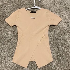 Shein cross knit rib top